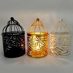 Candlers Creative European Holder Handmade Bird Cage Light Luxury Metal Material Candelero Home Decor