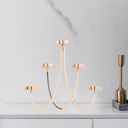 Candle Holders Creative Iron Art Gold Candelabra Retro Candlestick Holder 5 Arms middelpunt voor kaarslicht eettafel bruiloft