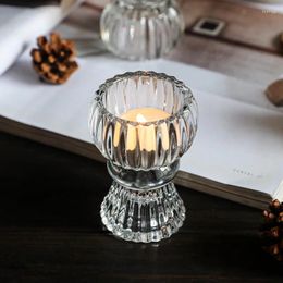 Kandelhouders creatief licht luxe glas kandelaar Europees retro home decoratie romantische bar rok dubbel gebruik beker houder ornament