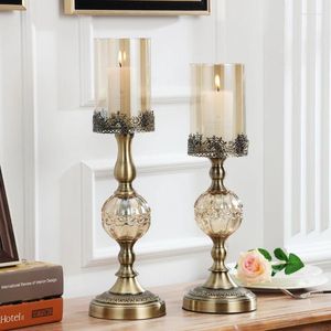 Candlers Creative Luxury Holder romantique vintage chandelier en verre de mariage décoration candele décor intérieur bc50zt