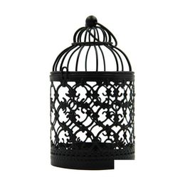 Bougeoirs Bougeoirs en métal créatif chandeliers creux cage à oiseaux de style européen art de fer décorations de mariage à la maison drop livrer Dhzvw