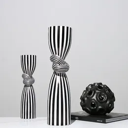 Bandlers Creative Creative Modern Black and White Striped Congles de chandelier Bureau de salon