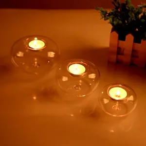 Bandlers Creative Creative Modern Flat Ball Glass Solder Ornement Dîner de bougies Dîner Décoration de mariage avec vase