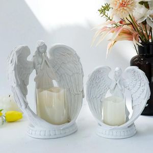 Bandlers Creative Prayer Angel Cleblantes Pure White Wing Statue pour le salon Dining Mariage Décoration