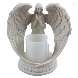 Candle Holders Creative Resin Angel Figurines Elektronische kandelaar Crafts Home Decor Miniature Holder Ornamenten Bruiloftgeschenken S S