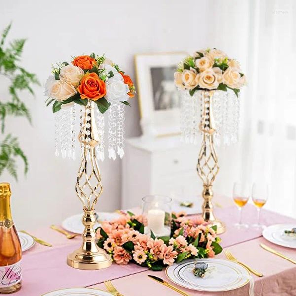 Partes de velas Centro de bodas de flores de cristal para mesa Silver Gold Gold Vase Candlestick Cumpleaños Baby Shower Decoración de la fiesta