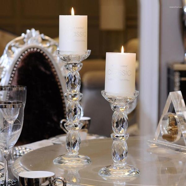 Bougeoirs cristal verre Feng Shui mariage colonnes candélabres centres de table support décor à la maison pour le dîner chandelier