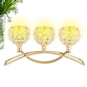 Bandleurs Crystal Gold Votive Doalights avec des décorations de table rétro de base pour l'Action de grâces de Pâques