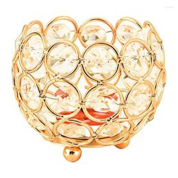 Kandelaars Crystal Holder Decoratieve kandelaar Gold Bowl thee Licht middenstuk Wedding Props Decor Decor