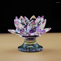 Bougeoirs Crystal Lotus Buddhism Holder Feng Shui Tealight pour les dons religieux islamiques