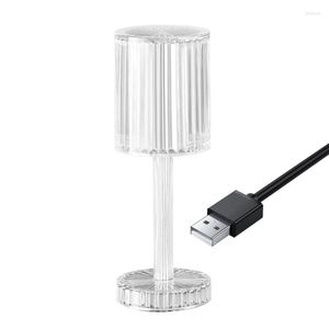 Bougeoirs lampe de table en cristal lampe de bureau rechargeable avec interrupteur tactile veilleuses pour mariage à la maison tables de dîner romantiques