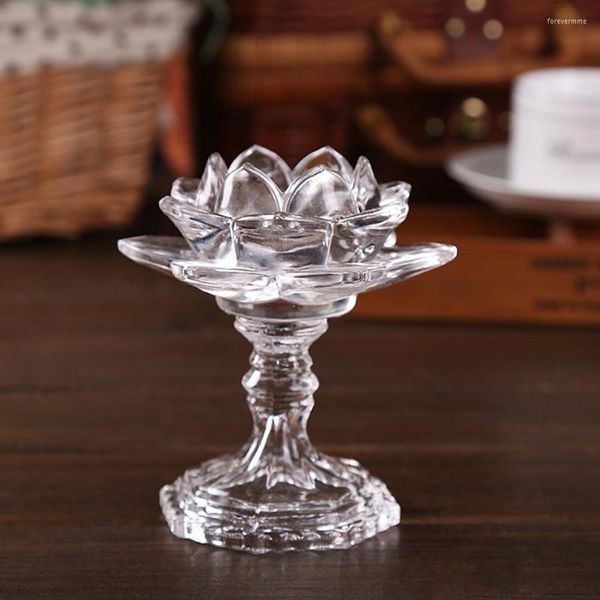 Bougeoirs cristal votif verre photophore mariage centres de table candélabres décor marocain phare fleur de Lotus 5Z21