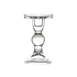 Candlers Cylindre support européen Base de verre romantique Méliage romantique maison transparent bougeoir en verre décor oc50chchch