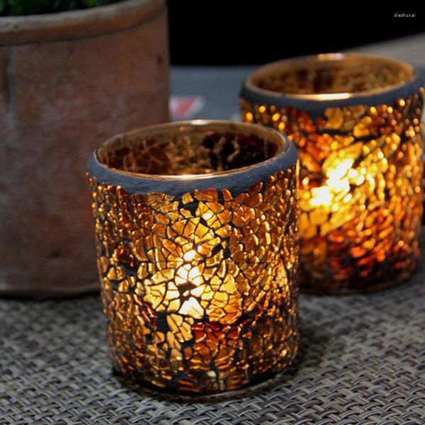 Bougeoirs cylindre verre photophore or cristal candélabre centres de table support de mariage Moro lampe à huile Baul 5Z74