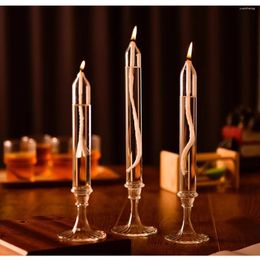 Bougeoirs décompression pour Table pendentif en verre Durable bougeoir romantique Style nordique lampe à huile transparente