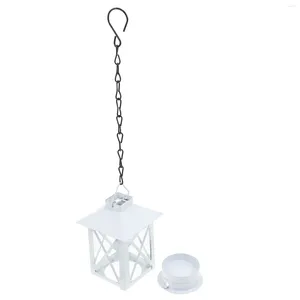 Bougeoirs Décor Chandelier Suspendu Ferronnerie Style Rétro Base Support Mural Bougeoir En Métal Blanc