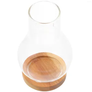 Kandelaars Decoratieve Vlam Feest Winddichte Cilinder Afdekhouder Glazen Lampenkap