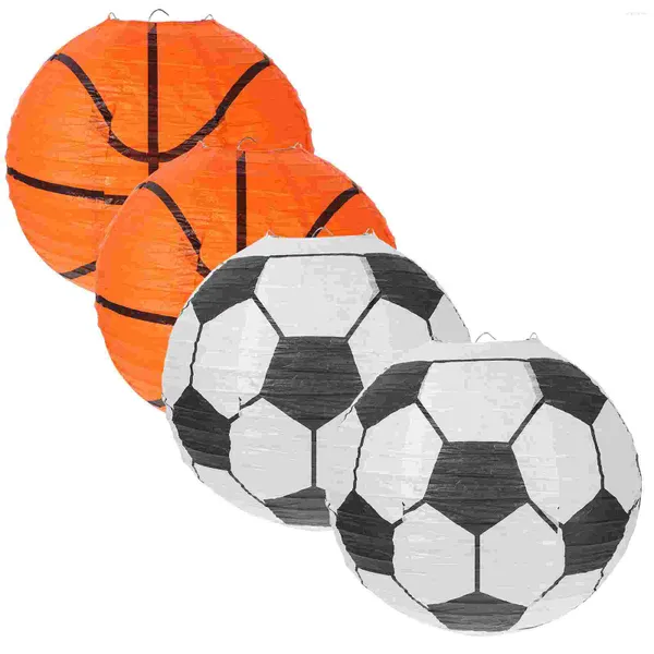 Bougeoirs décoratifs lanternes en papier, artisanat de football, basket-ball, décorations suspendues pour fête sportive