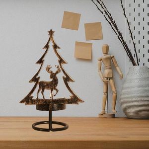 Kaarsenhouders bureau kandelaars prachtige kerstboom elegante ijzeren kunst bureaubladdecoraties met stabiele honkwarmte-resistent