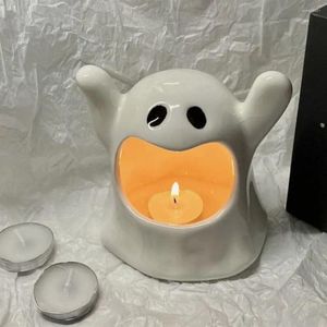Candle Holders Desktop Decoratieve Ghost Candelabra Gifts Funy Ornaments Ceramics Cute Holde