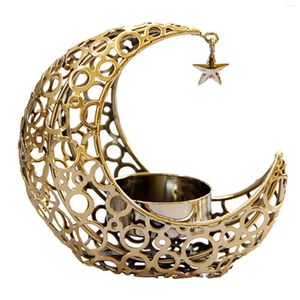 Bougeoirs Salle À Manger Eid Ornement Thanksgiving Thé Lumière Lune Forme Rétro Bougeoir Art Artisanat Pour Table Décor Chambre