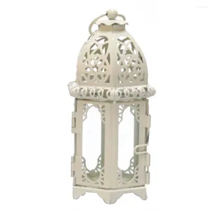 Bougeoirs faciles à utiliser pour la maison, Style marocain, installation légère, verre en fer, support de décoration, lampe lanterne d'intérieur Vintage