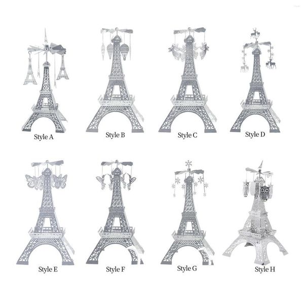 Candelabros Torre Eiffel Esculturas Titular Mesa Artesanía Adorno Decoración encantadora para la boda romántica Fiesta de Navidad