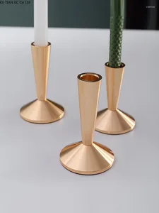 Candlers électroplate d'or support en métal artisanat décoration maison table à manger domestique verticale ferticale