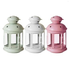Bougeoirs support élégant coupe-vent chandelier fer Figurine Portable Vintage photophore lanterne pour chambre mariages cuisine