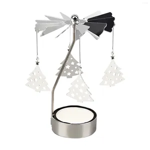 Bougeoirs Élégant Chaud Fête De Noël Chambre Rotatif Chandelier Bonhomme De Neige Salon Décor À La Maison Table Bureau Mariage Saint Valentin