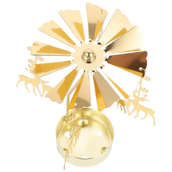 Bandlers Elk Revolte Scenic Lantern Decor Rotating Candustick Party Holder Wedde Golden Christmas Gift
