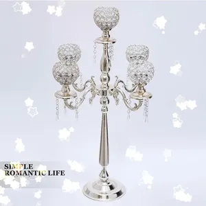 Bougeoirs Europe Wedding Crystal 5 Holders / Crystal Sticker Luxury Table Table maître Candelabras Candlestick