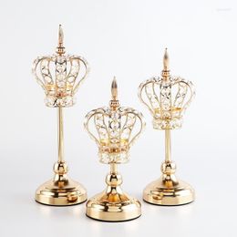 Kandelaars Europese Kroon Kristallen Kandelaar Bruiloft Props Huishoudelijke Metalen Ornamenten Kandelaar Houder Home Decor299i