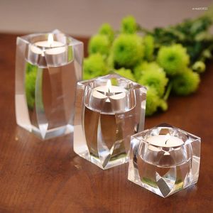 Bougeoirs Centres de mariage en cristal européen pour tables candelabros décorativos de velas chandelles de bougies décor