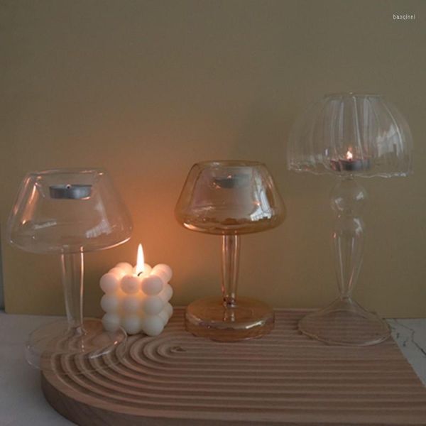Bougeoirs Lampe en verre européenne Candélabre Décor à la maison Décoration de ménage en forme de parapluie INS Creative Design Personnalité