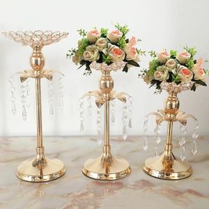 Candlers porte-gold européen porte-cristal accessoires de décoration de mariage de table de table