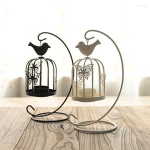 Bandlers Europe Iron Art Wind Lampe creux chandelier créatif Bird Cage Holder Marriage Célébration décorative