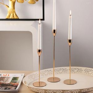 Kaarsenhouders European Style 1/3pcs Metal Candlestick Fashion El Party Living Room Wedding Home Decoration Gifts