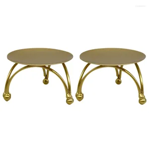 Bandlers de style européen Bandelier de chandelle Iron Rétro Table ronde Golden pour Ornement festif à domicile 2pcs