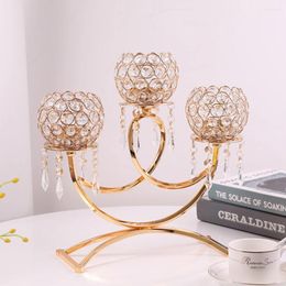 Candle Holders European Style Creative 3 Head Crystal Candlestick Party Table Wedding Decoratie