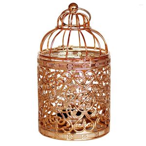 Soportes de velas Estilo europeo Linterera decorativa Decorativa Hierro Iron Home Bird Cage Ornament Druration Craft Retro