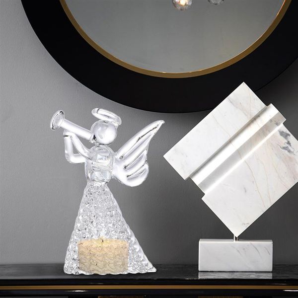 Bougeoirs Style Européen Décor À La Maison Titulaire Piper Ange Sculpture En Verre Chandelier En Cristal Chandelier De Café Pour La Fête De Noël