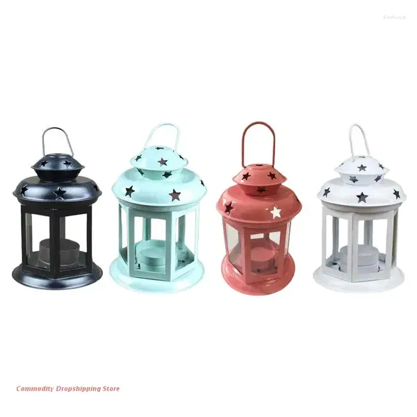 Candlers de style européen Metal Castle Holder Bandlestick Art Ornement Crafts For Home Bar Coffee Shop Bourse Decoration