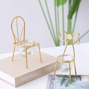 Kaarsenhouders Europese stijl metalen handwerk stoelhouder ornament Lichte eettafel Home Decor Kitchen Accessoriescandle