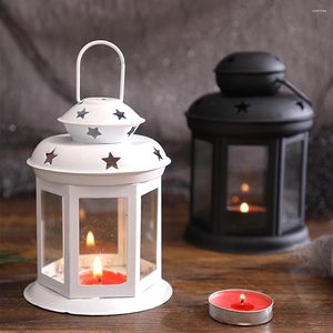 Bandlers de style européen portable chandelle portable Ins Girl Heart Iron Art Wind Lampe Holded Out Out Star Room Decor