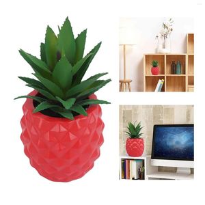 Bougeoirs Faux Verdure Décoration En Pot Ananas Plante Pour Bureau Table Top Maison Étagère De Bureau Plantes Artificielles Ornements