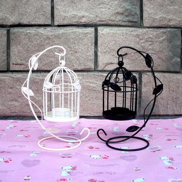 Candlers Fashion Fetes Birdcage Holder Fon Mariage d'oiseau Cage Blanc Blanc Black Année à remettre Decoration à la maison 2024 Arrivée