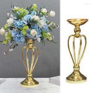 Kaarsenhouders mode metalen bloemenstand bruiloft centerpieces lantaarn padhouder gouden vaas feesttafel decoraties rekwisieten
