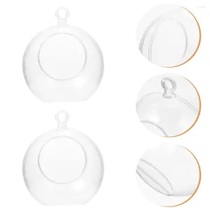 Bougeoirs Ornements De Noël À Remplir Boule Transparente Suspendue En Plastique Artisanat Boules Titulaire Terrarium Air Cintre Arbre Photophore Vase Ornement