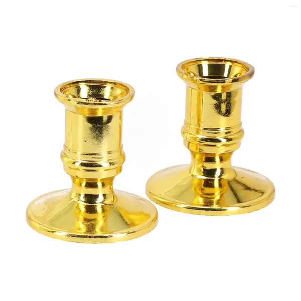 Bandlers s'adapte au chandelier standard Base de forme traditionnelle Gold Plastic 2pcs Contin Portable Pratique